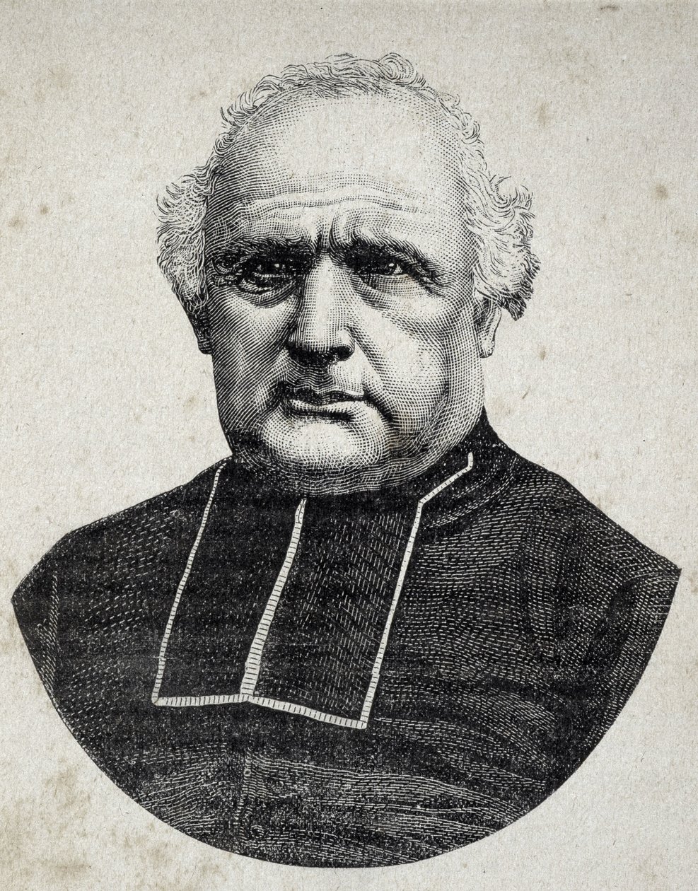 Porträtt av biskop Peyramale, präst i Lourdes (1811 - 1877) - i "" Les Contemporains"", n.d. sent 1800-tal. av Unknown artist
