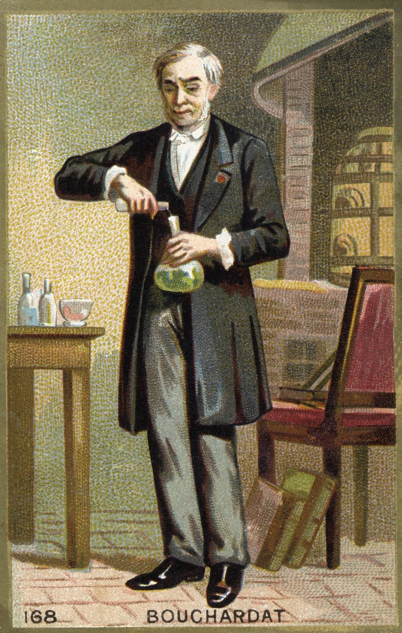 Porträtt av Bouchardat. 1800-talets kromolitografi. av Unknown artist