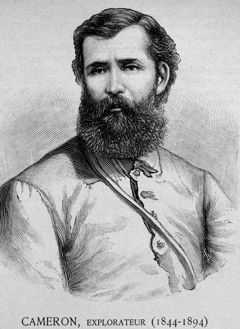 Porträtt av Cameron, Explorer (1844 - 1894) - grav. 1800-talet av Unknown artist