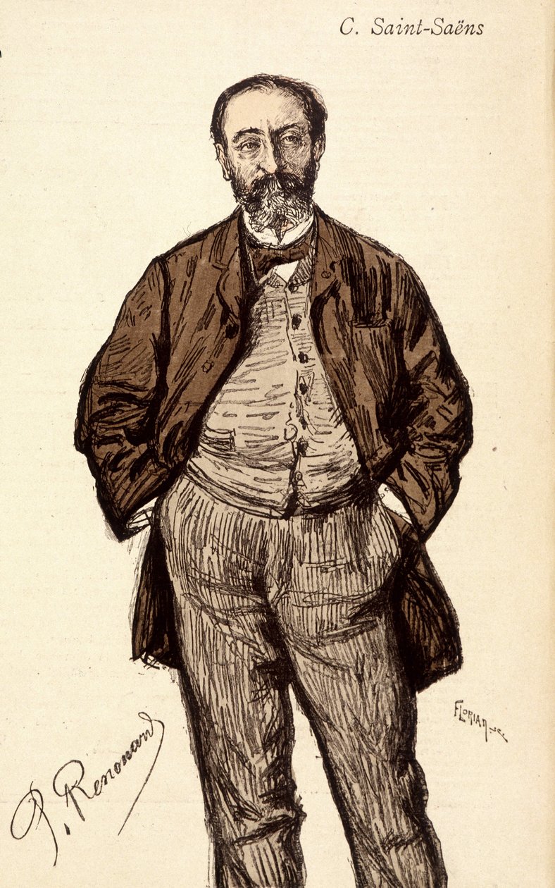 Porträtt av Camille Saint Saens (Saint-Saens) (1835-1921), fransk kompositör. av Unknown artist