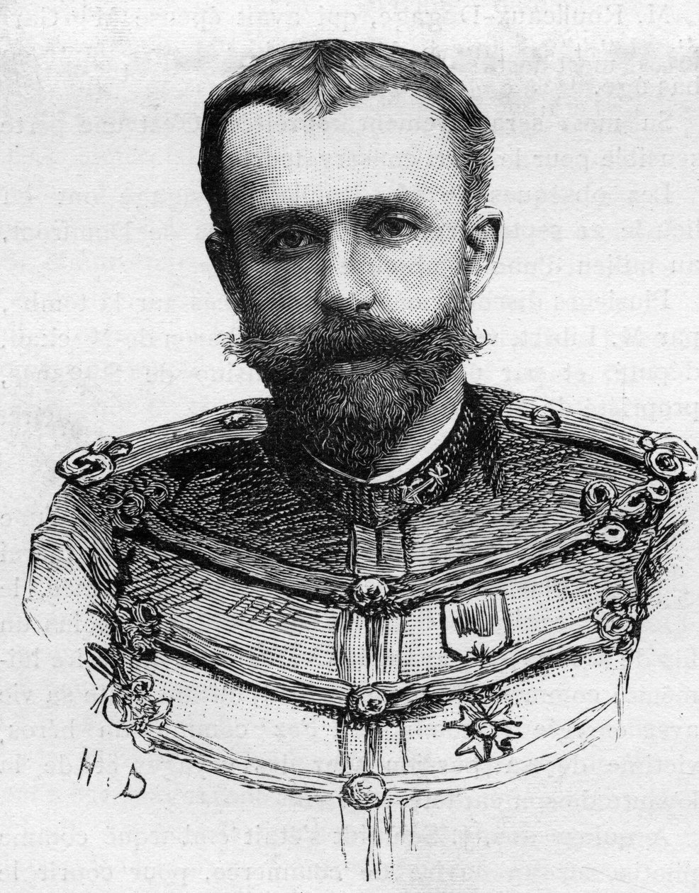 Porträtt av kapten Henry Pleigneur, dog 1887 i en kanotolycka i Katabi. av Unknown artist
