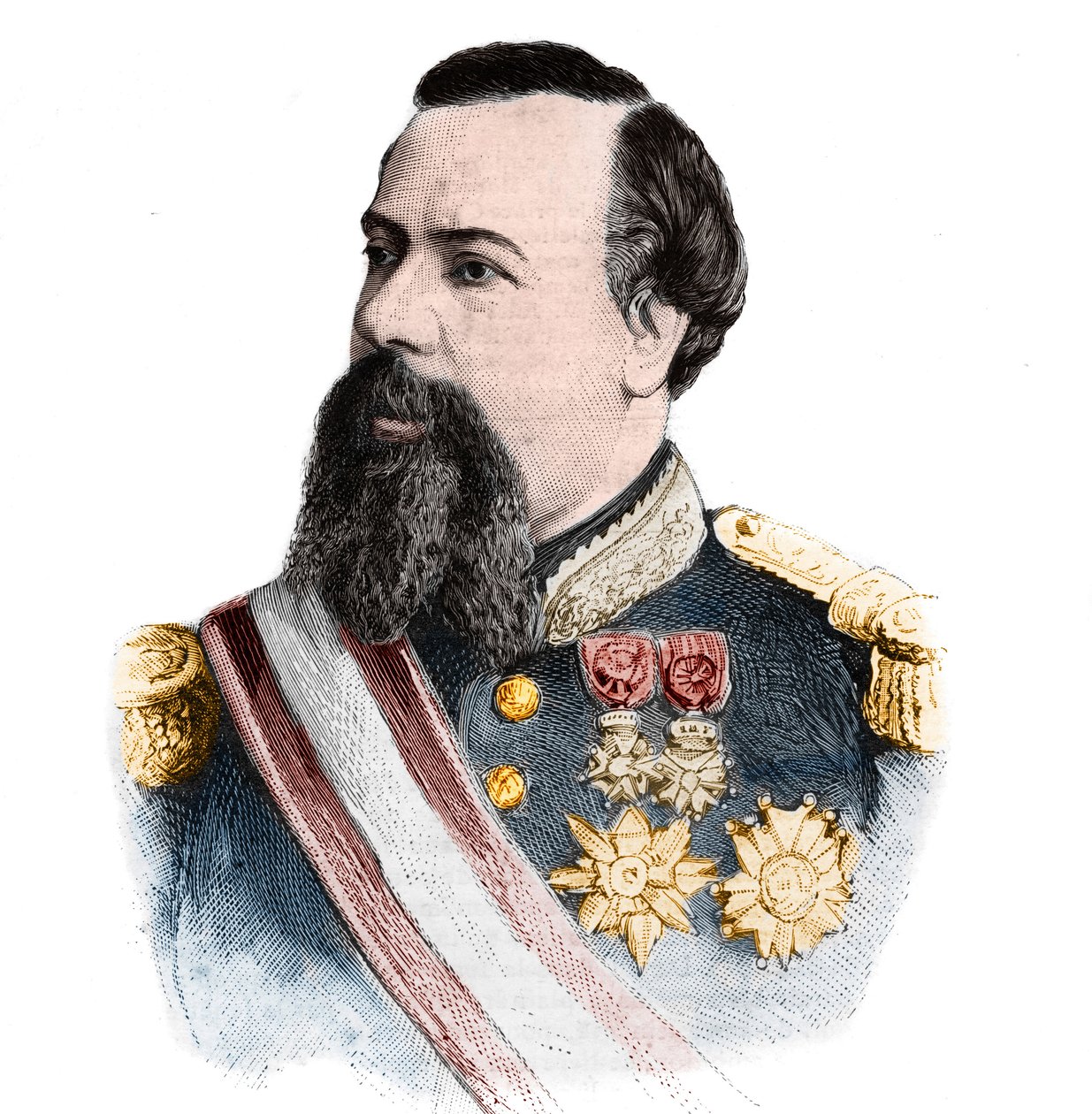Porträtt av Charles III Grimaldi (1818-1889), prins av Monaco (1856-1889). i "The Illustrous World" av den 21 september 1889. av Unknown artist