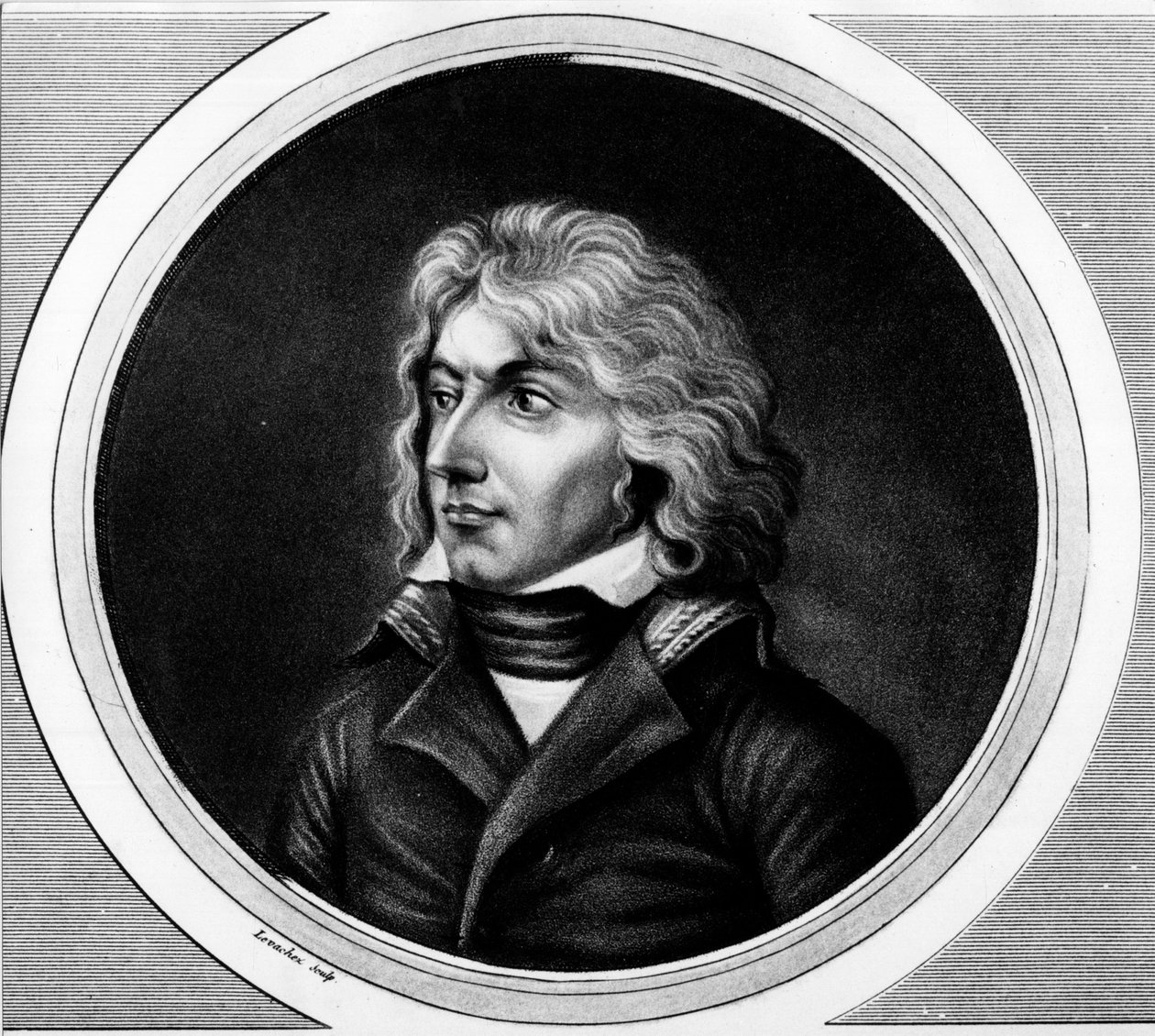 Porträtt av Charles Jean - Baptiste Bernadotte (1763-1844), marechal av Frankrike, kung Karl XIV av Sverige och Norge. gravyr i "" Komplett samling av historiska målningar från den franska revolutionen, i tre volymer."" 1804. av Unknown artist