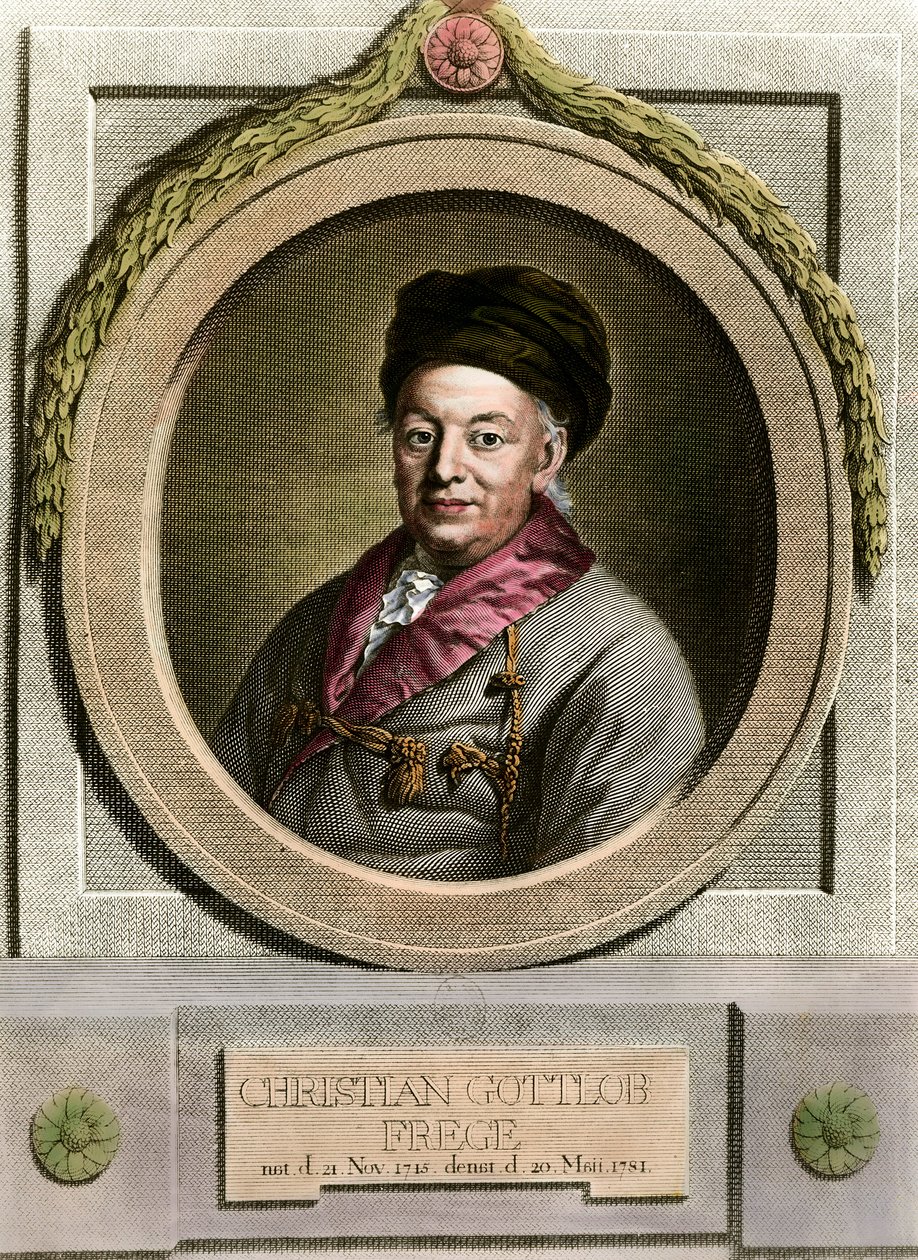 Porträtt av Christian Frege (1715-1781) tysk matematiker och filosof Gravyr från 1700-talet Privat samling av Unknown artist