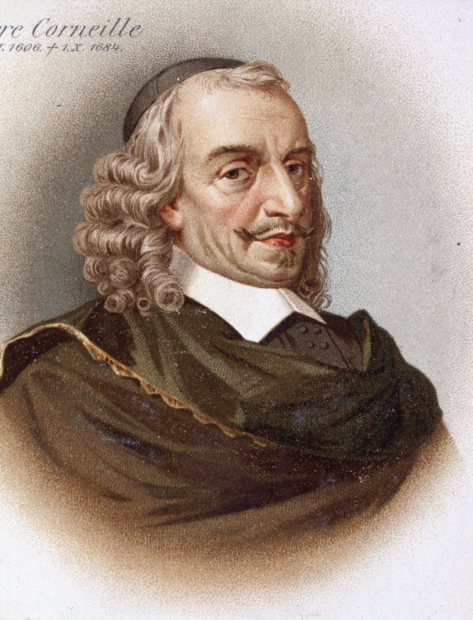 Porträtt av Corneille (1606 - 1684). 1800-talets kromolitografi. av Unknown artist