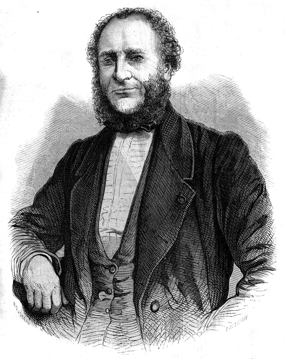 Porträtt av doktor Jobert de Lamballe (1799-1867) fransk kirurg. Gravyr i ""The illustrious universe"" av Unknown artist
