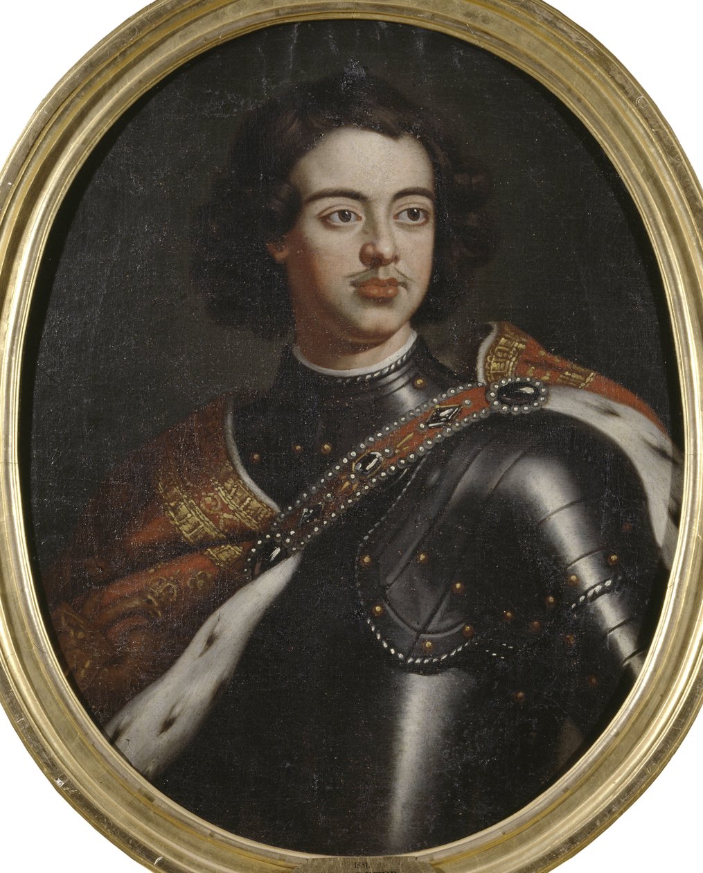 Porträtt av kejsar Peter I den store (1672-1725), Anonym . Olja på duk. Mått: 77x61 cm. Nationalmuseum Stockholm av Unknown artist