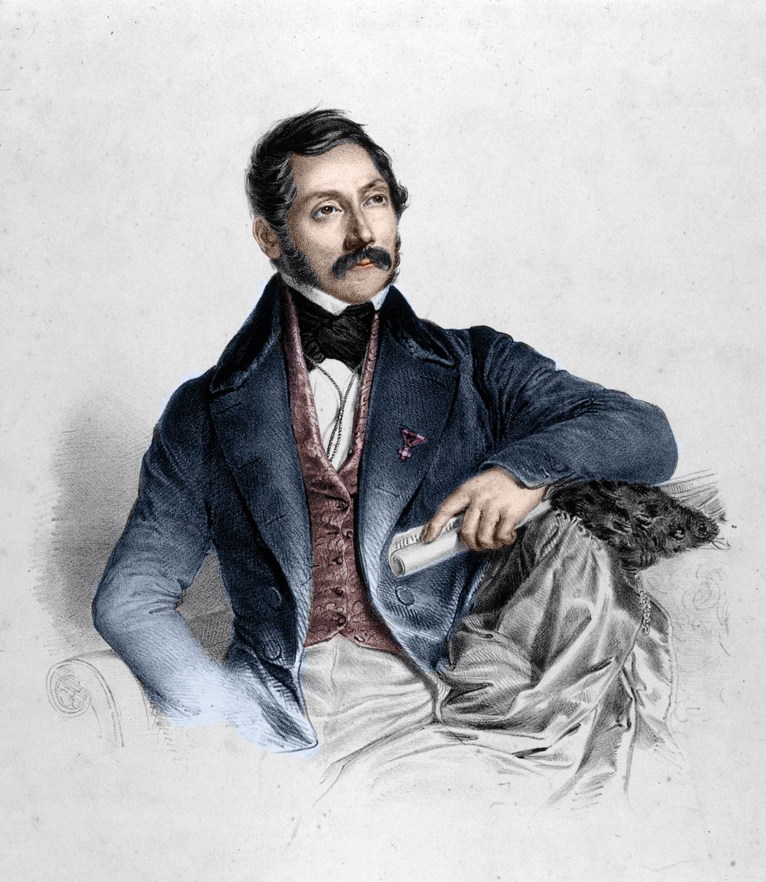 Porträtt av Felice Romani, librettist, poet och italiensk kritiker (1788-1865). av Unknown artist