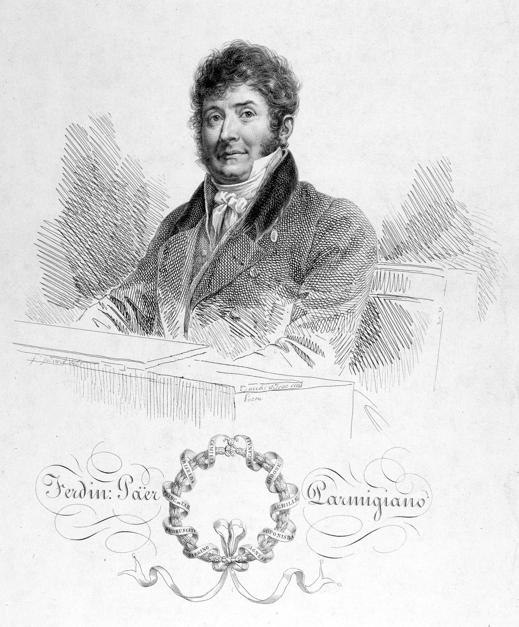 Porträtt av Ferdinando Paer (1771 - 1839). Han var kapellmästare för Napoleon I och sedan chef för Opera Comique. av Unknown artist