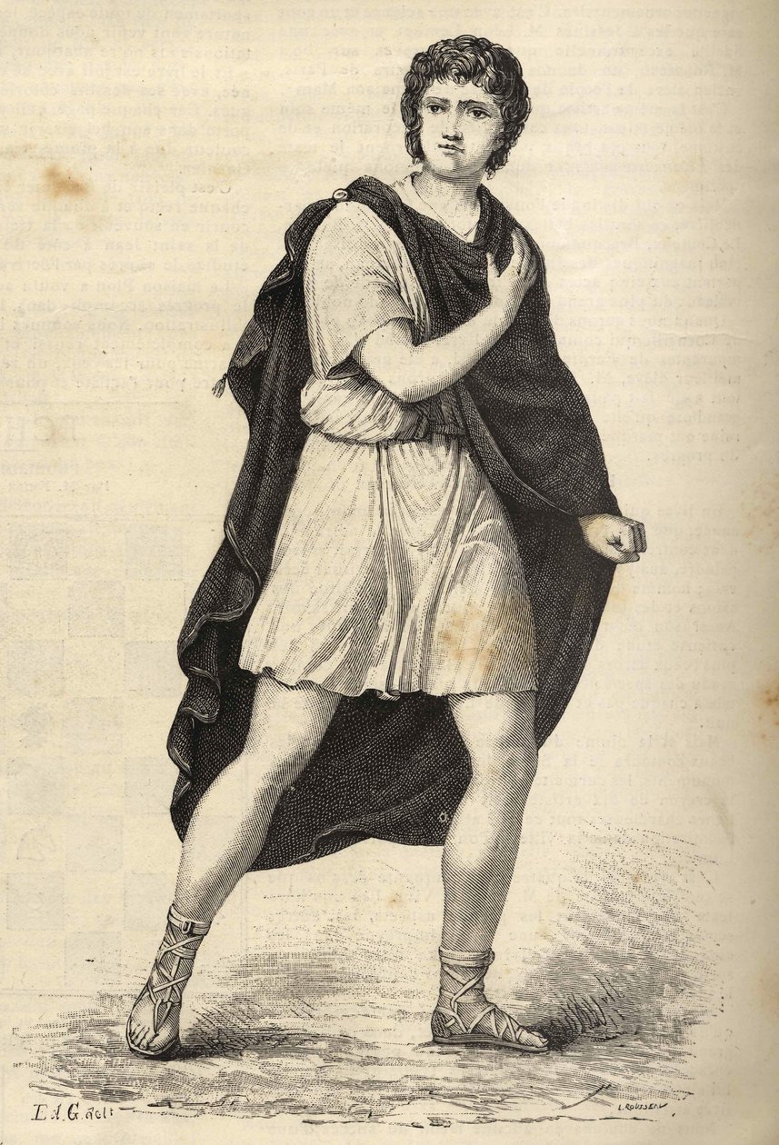 Porträtt av Francois-Joseph (Francois Joseph) Talma (1763-1826), fransk skådespelare. Gravyr av 1800-talet. av Unknown artist