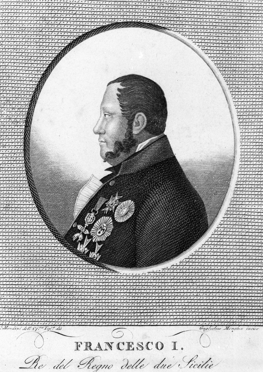 Porträtt av Francois 1:a (1777-1830), kung av de två Sicilierna. av Unknown artist