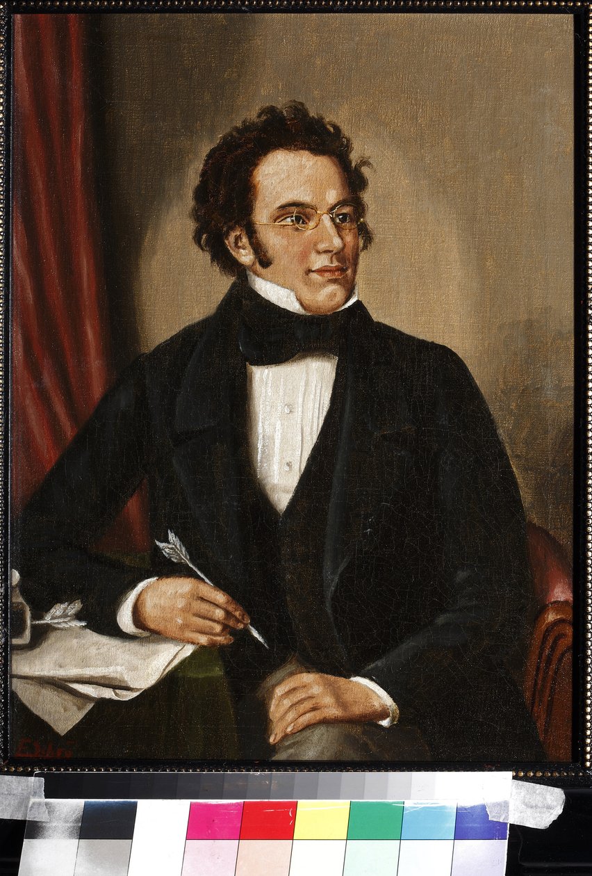 Porträtt av Franz Schubert (olja på duk) av Unknown artist