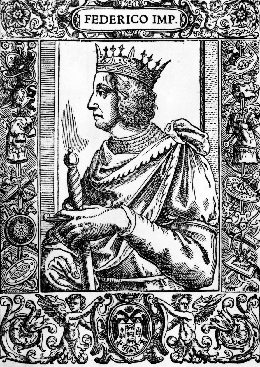 Porträtt av Fredrik II (1194-1250), tysk kejsare. av Unknown artist