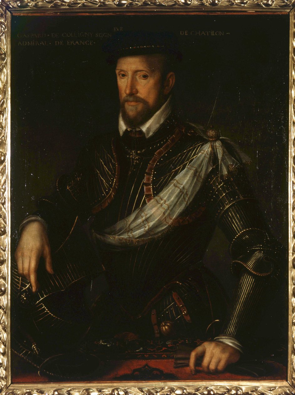 Porträtt av Gaspard de Coligny (1519-1572), amiral av Frankrike. Anonym målning 1500-talet av Unknown artist