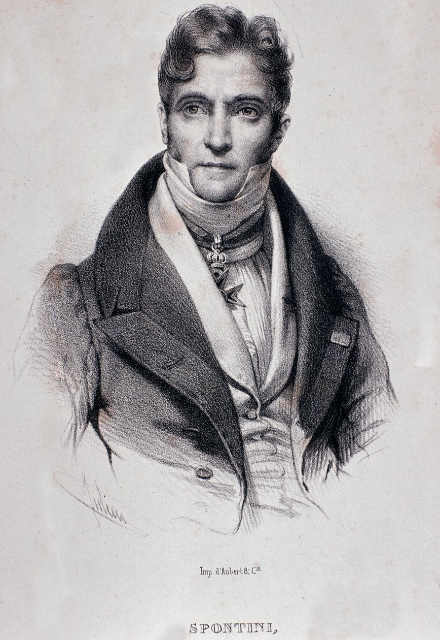 Porträtt av Gaspare Spontini (gravyr av Unknown artist