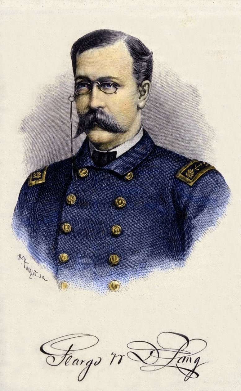 Porträtt av George Washington de Long, amerikansk upptäcktsresande (1844-1881). av Unknown artist