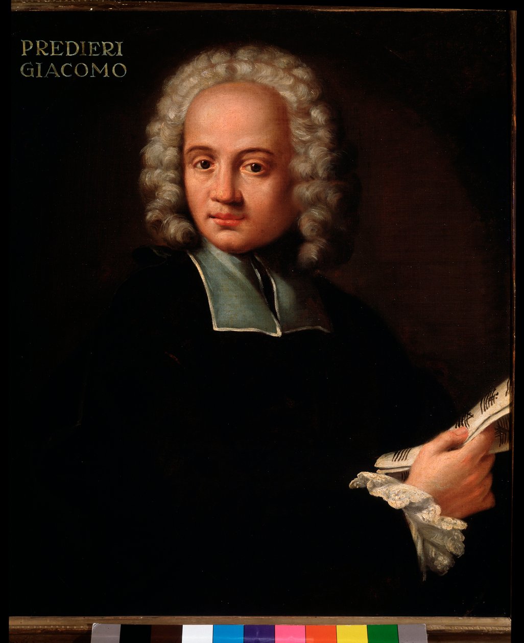 Porträtt av Giacomo Predieri (1655-1743 / 53) italiensk organist och kornettist Anonym målning. Omkring 1700. Bologna, Civic Museum Museum av Unknown artist