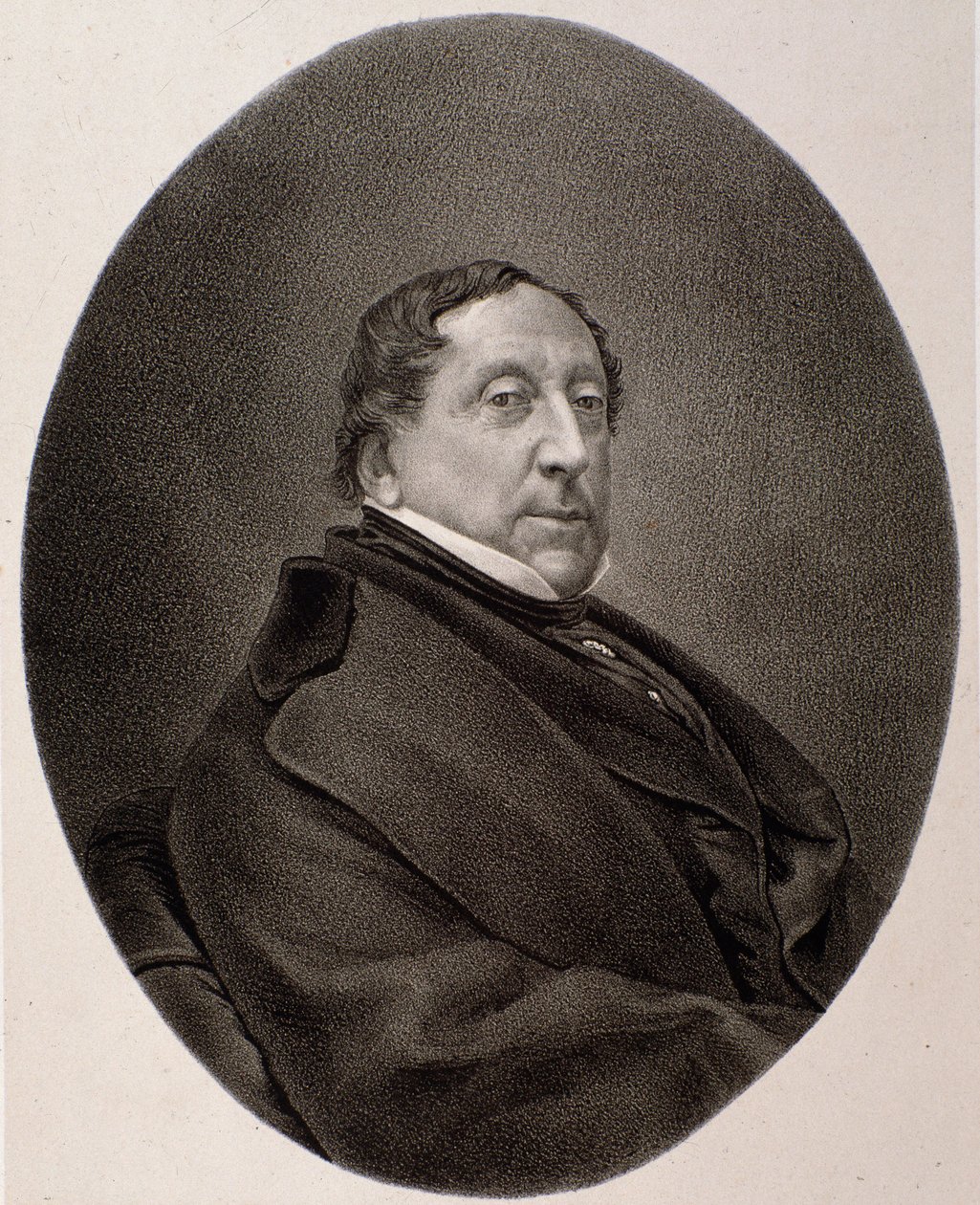 Porträtt av Gioacchino Rossini (gravyr av Unknown artist