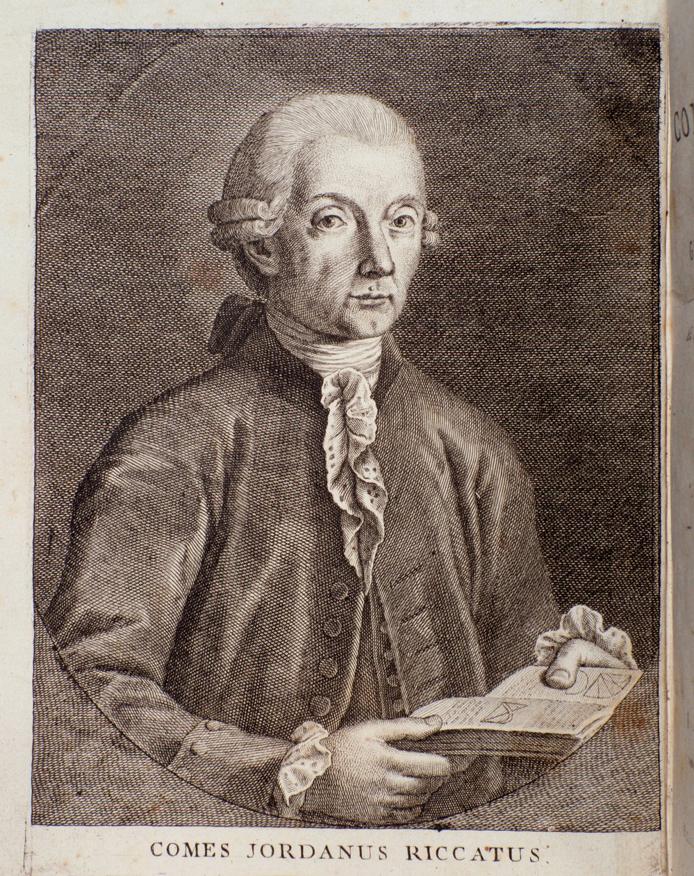 Porträtt av Giordano Riccati (gravyr) av Unknown artist