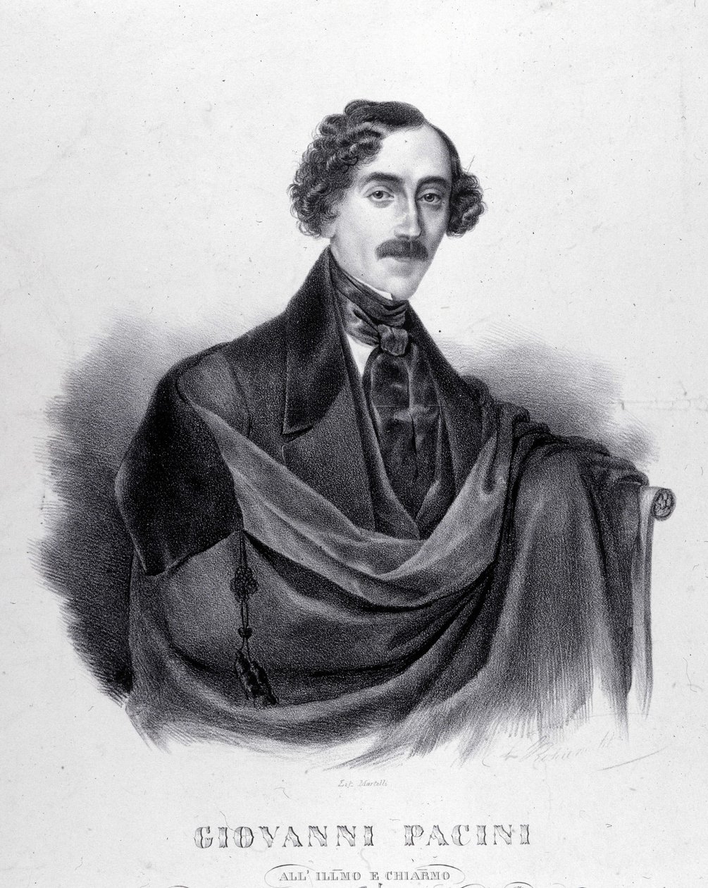 Porträtt av Giovanni Pacini, italiensk kompositör (1796-1867). av Unknown artist