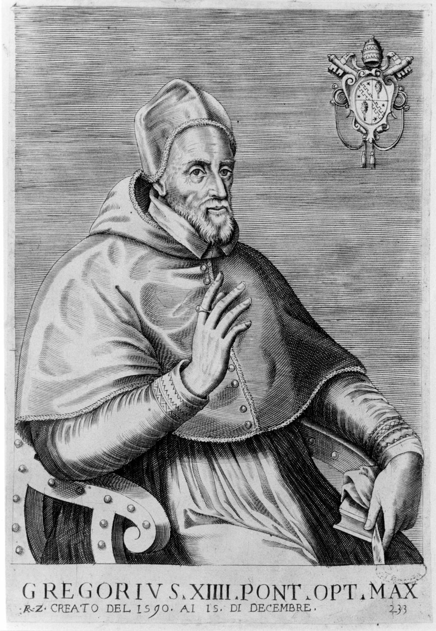 Porträtt av Gregorius XIV (1535 - 1591). av Unknown artist