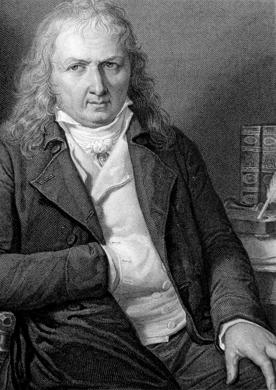 Porträtt av Henri Bernardin de Saint Pierre (Saint-Pierre eller St-Pierre), fransk författare (1737-1814). - gravyr av Unknown artist