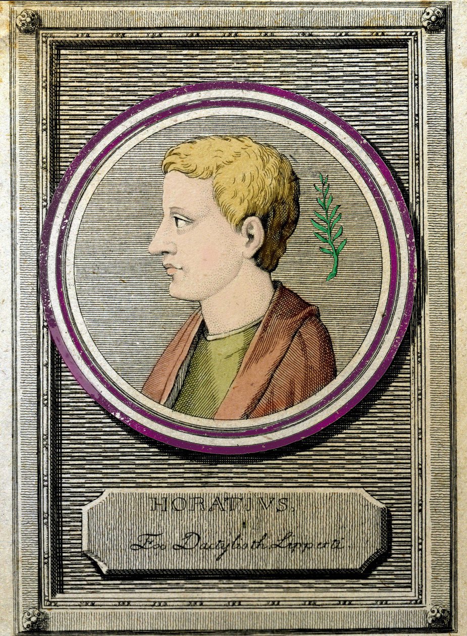 Porträtt av Horace (Quintus Horatius Flaccus) (65-8 f.Kr.), latinsk poet. av Unknown artist