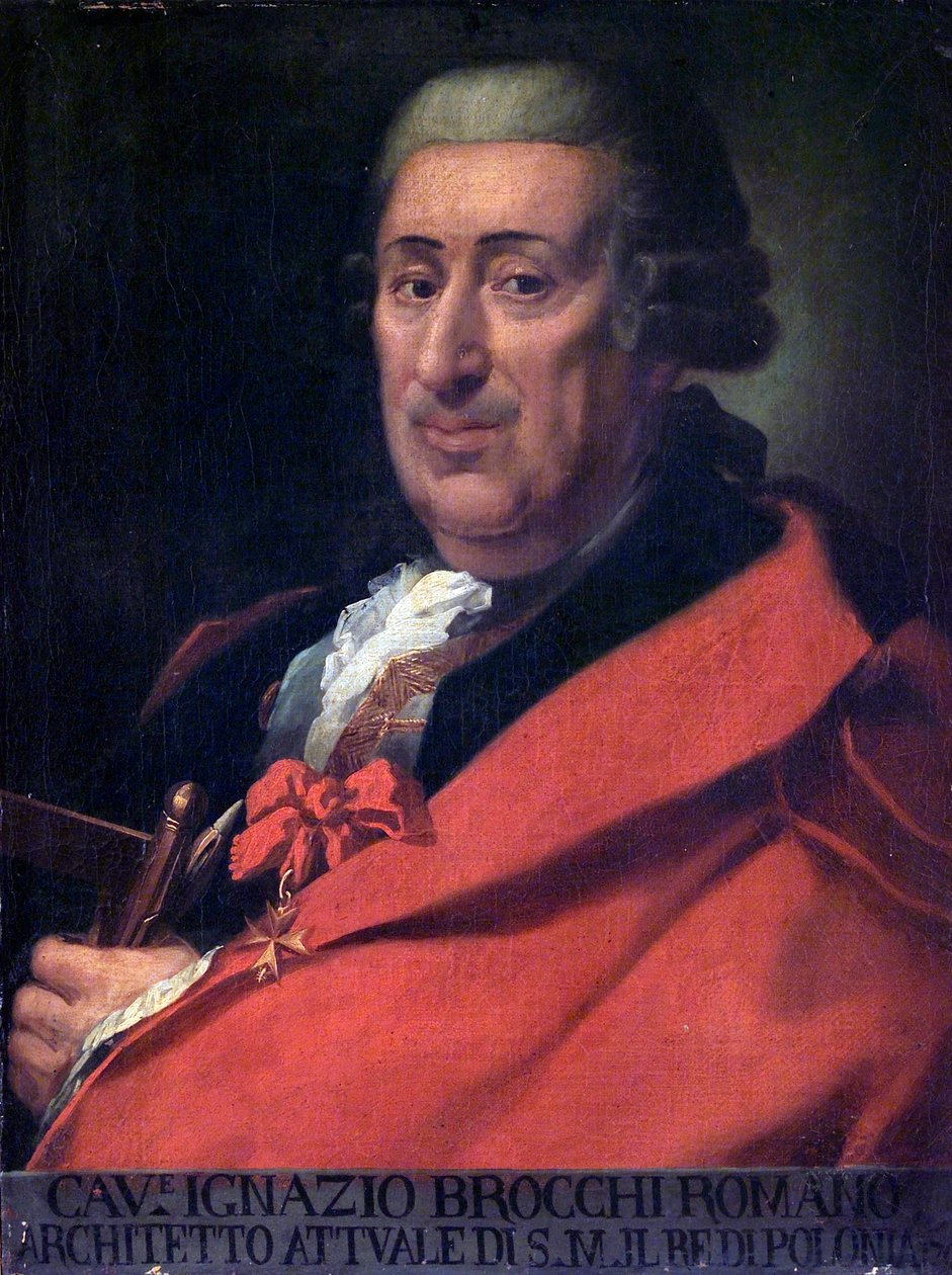 Porträtt av Ignazio Brocchi, arkitekt par Anonymous, andra hälften av 1700-talet. - Olja på duk, 51x66,5 - Accademia di San Luca av Unknown artist