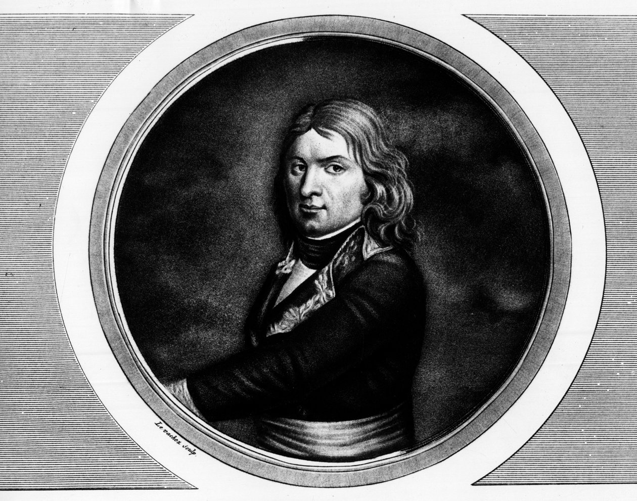 Porträtt av Jean Etienne Championet, general francais (1762-1800). Gravyr i "" Komplett samling av historiska målningar från den franska revolutionen, i tre volymer.""" 1804. av Unknown artist