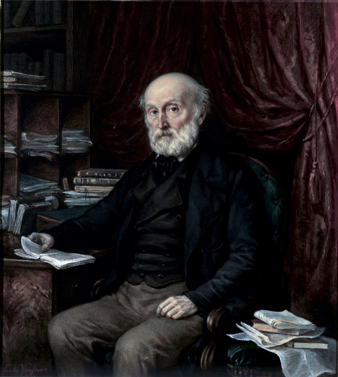 Porträtt av Jean Pierre Vieusseux (1779-1863), kulturälskare och affärsman, grundare av det florentinska läskabinettet Anonym målning från 1800-talet av Unknown artist