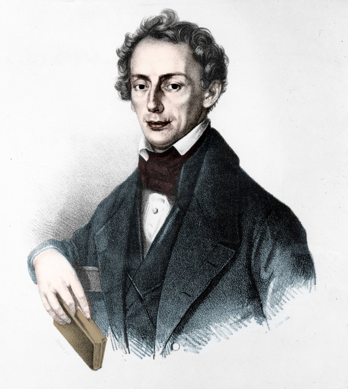 Porträtt av Johann Christian Doppler (1803-1853). österrikisk fysiker. 1800-talsgravyr. av Unknown artist