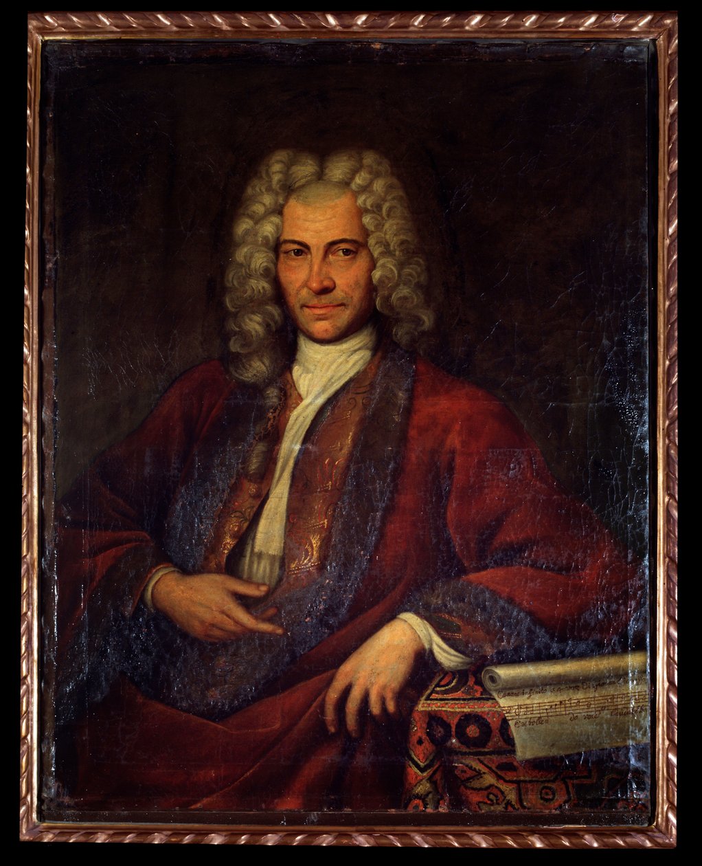 Porträtt av Johann Joseph Fux, österrikisk kompositör, musikteoretiker och pedagog (målning av Unknown artist