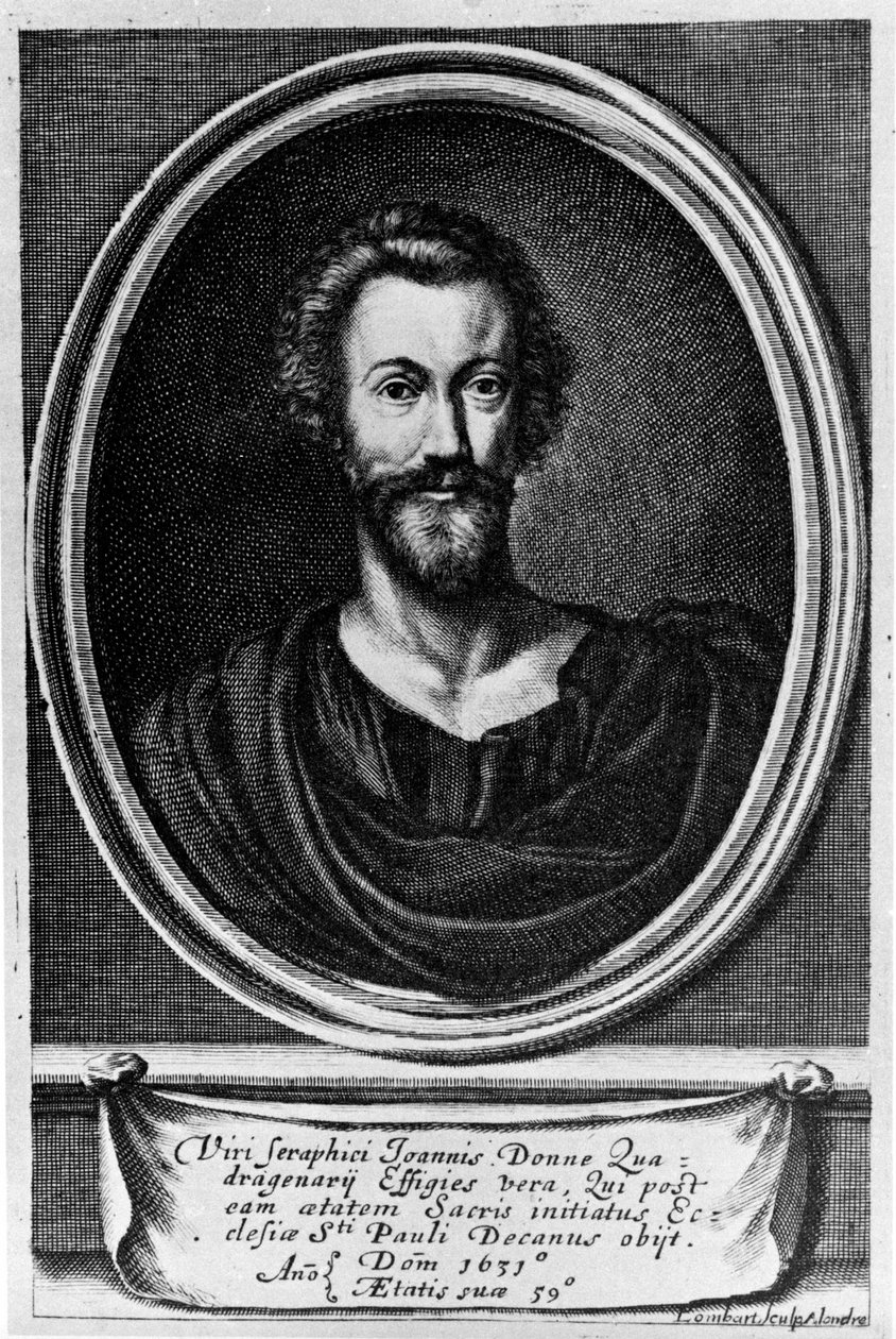 Porträtt av John Donne (1572-1631) engelsk poet. av Unknown artist