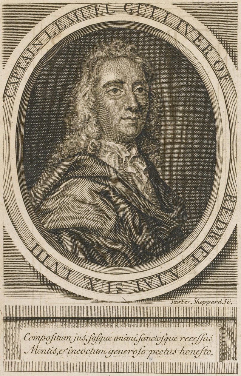 Porträtt av Jonathan Swift (1667-1745) Gravure 1726 Collection privee av Unknown artist