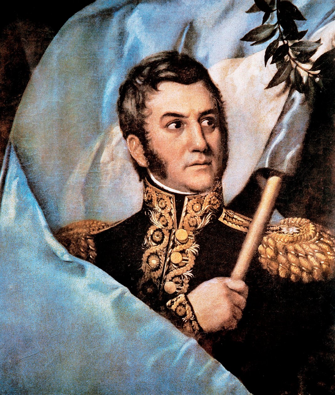 Porträtt av Jose de San Martin, detalj av Unknown artist