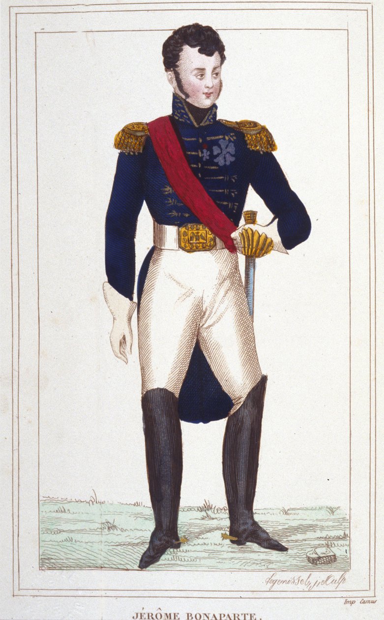 Porträtt av Jêrome Bonaparte 1784-1860 gravyr av 1830 av Unknown artist