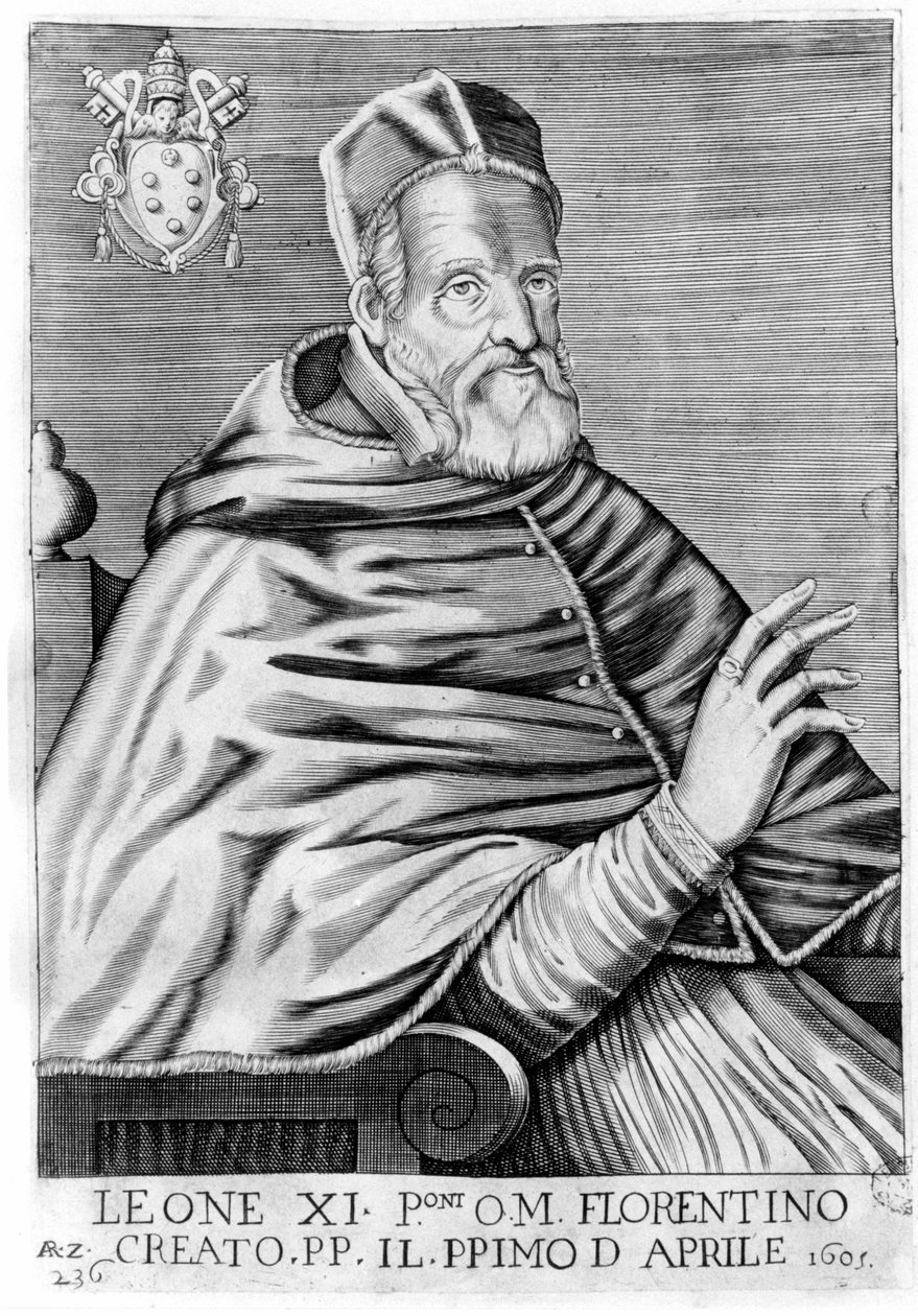 Porträtt av Leo XI (Alexander av Medici) (1535 - 1605). av Unknown artist