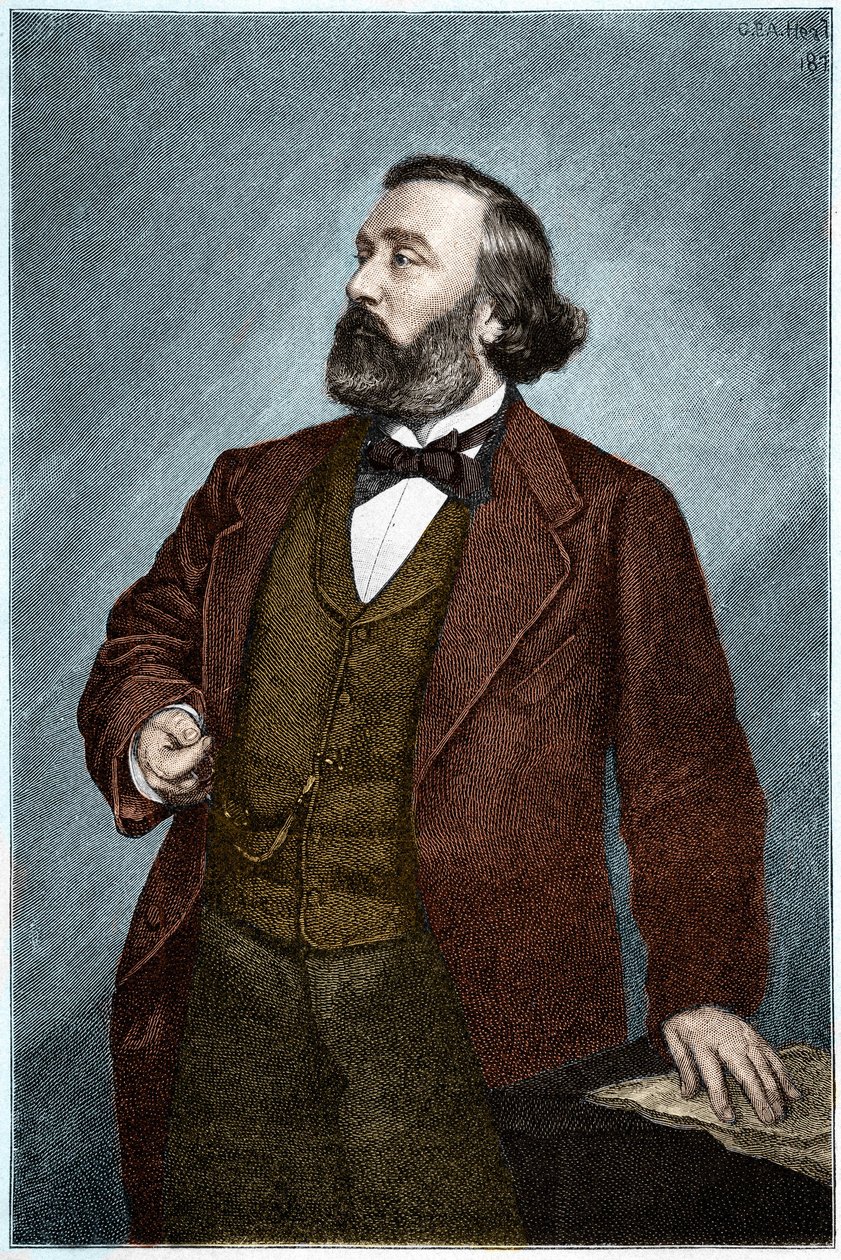 Porträtt av Leon Gambetta (1838-1882), fransk politiker. av Unknown artist