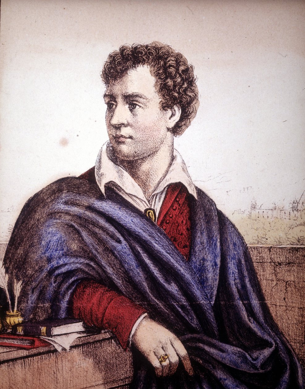 Porträtt av Lord George Gordon Noel Byron (1788-1824), 6:e baron, brittisk poet. av Unknown artist