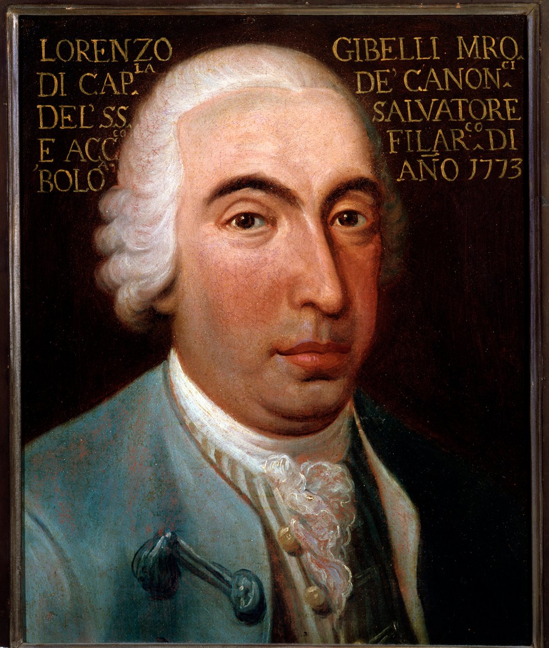 Porträtt av Lorenzo Gibelli (1719-1812) italiensk kompositör, castrato (castrat) Anonym målning. 1773. Bologna, medborgarmusikaliskt bibliografiskt museum. av Unknown artist
