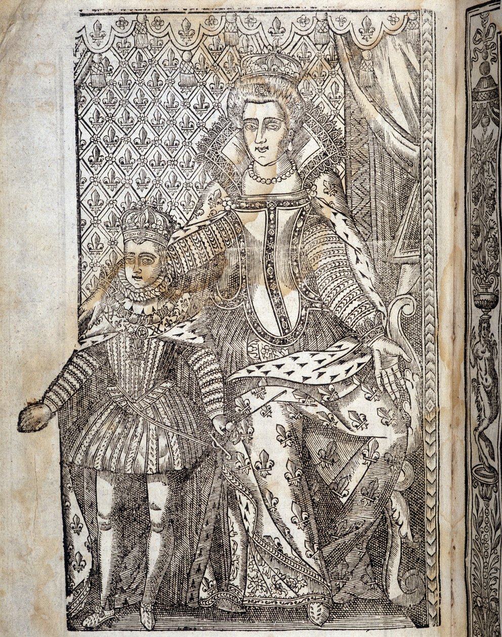 Porträtt av Louis XIII barn och Marie de Medici. av Unknown artist
