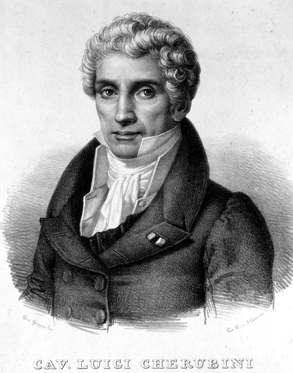 Porträtt av Luigi Cherubini (1760-1842), italiensk kompositör. av Unknown artist