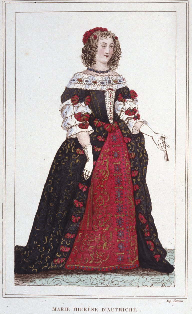 Porträtt av Marie Therese av Österrike (1638 - 1683), drottning av Frankrike. av Unknown artist