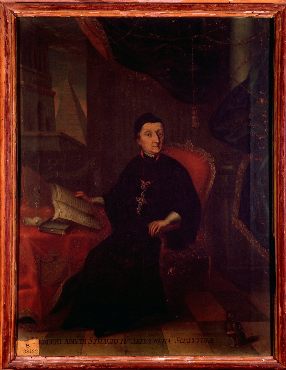 Porträtt av Martin Gerbert von Hornau (1720-1793) tysk teolog, historiker och musikskribent Anonymt måleri. 1700-talet. Bologna, civico museo bibliografico musicale. av Unknown artist