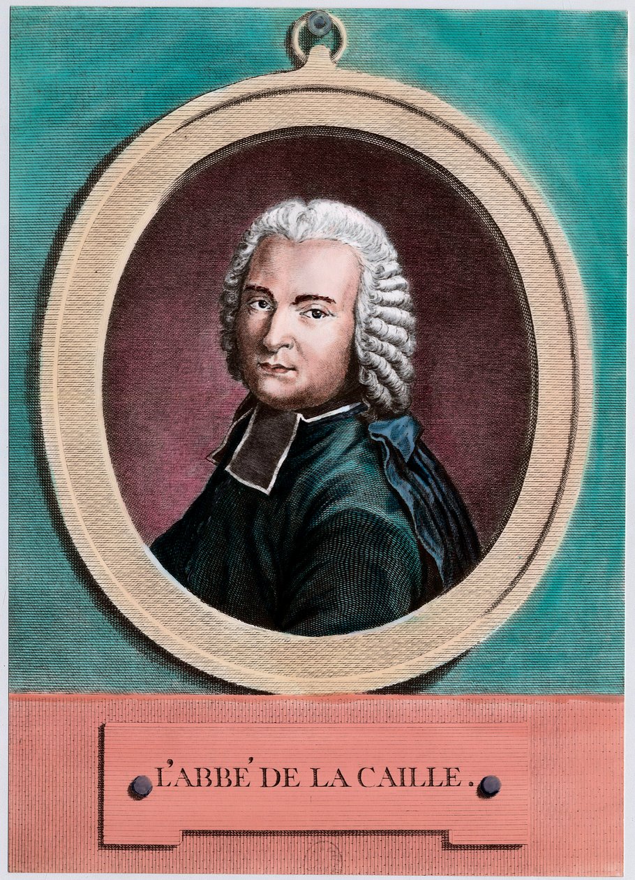 Porträtt av Nicolas Louis de Lacaille (1713 - 1762), fransk astronom. Gravyr av 1700-talet. Privat samling. av Unknown artist