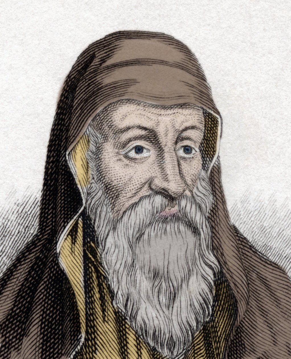Porträtt av Origenes (Origens) (Origens Adamantius) teolog från den patristiska perioden (185-253). Gravyr från 1800-talet. av Unknown artist