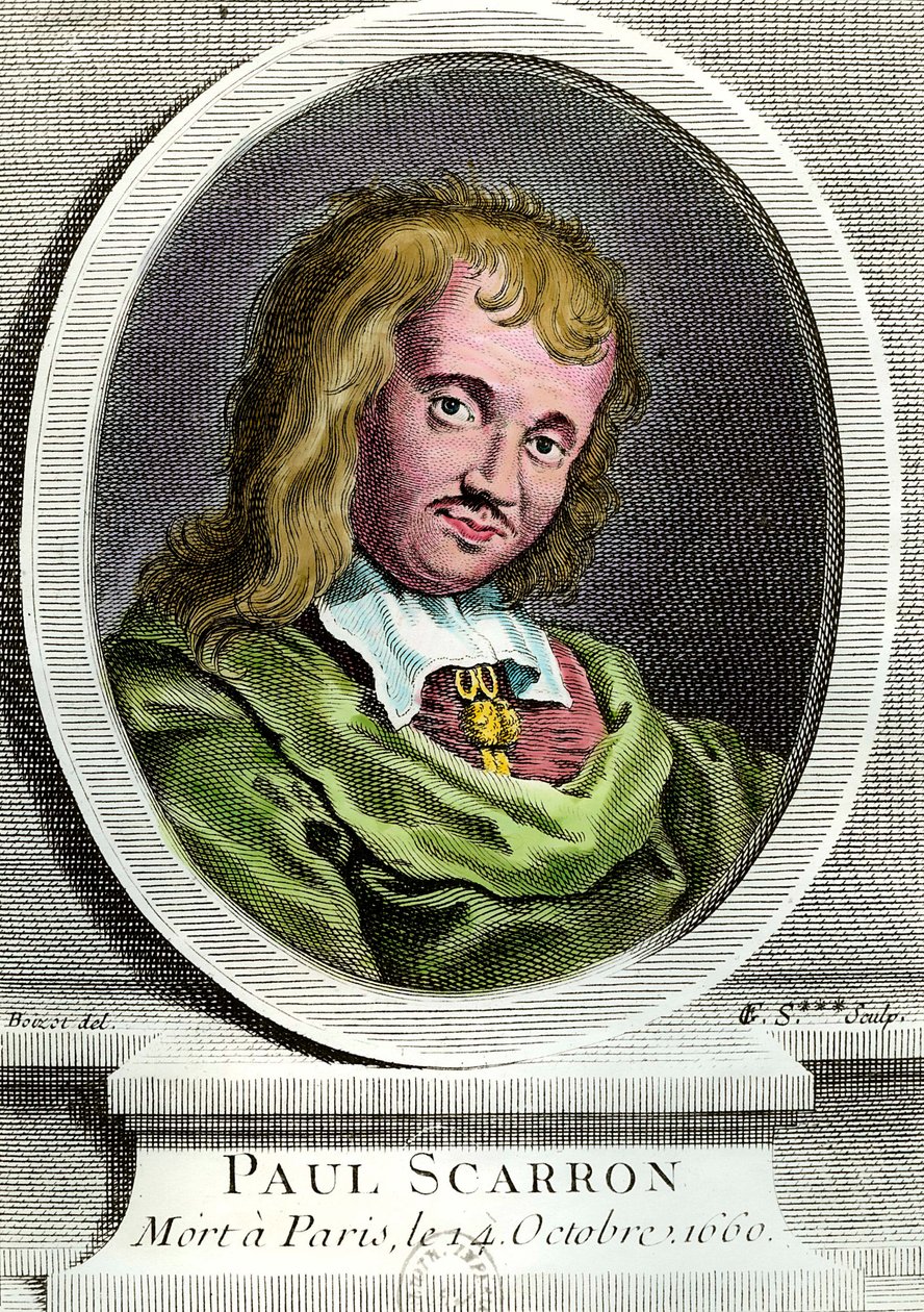 Porträtt av Paul Scarron (1610-1660), fransk författare. Gravyr från 1600-talet. Privat samling. av Unknown artist