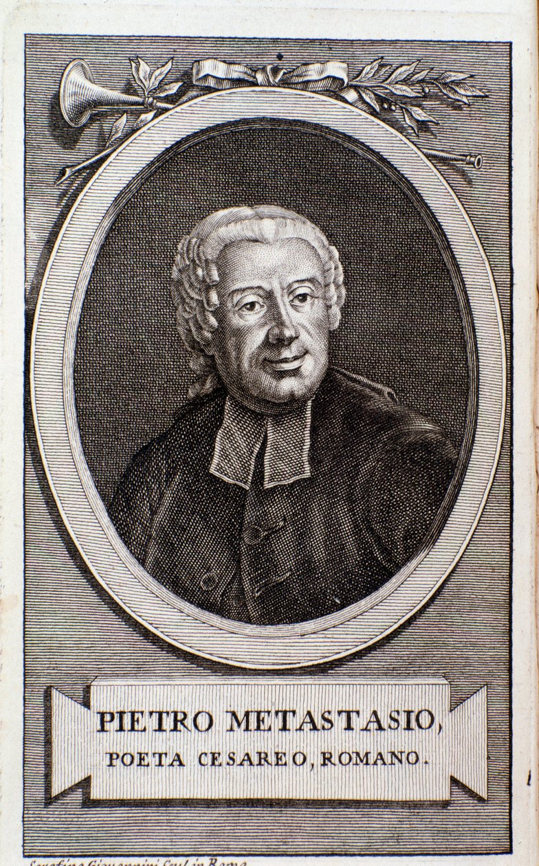 Porträtt av Pietro Metastasio (gravyr) av Unknown artist