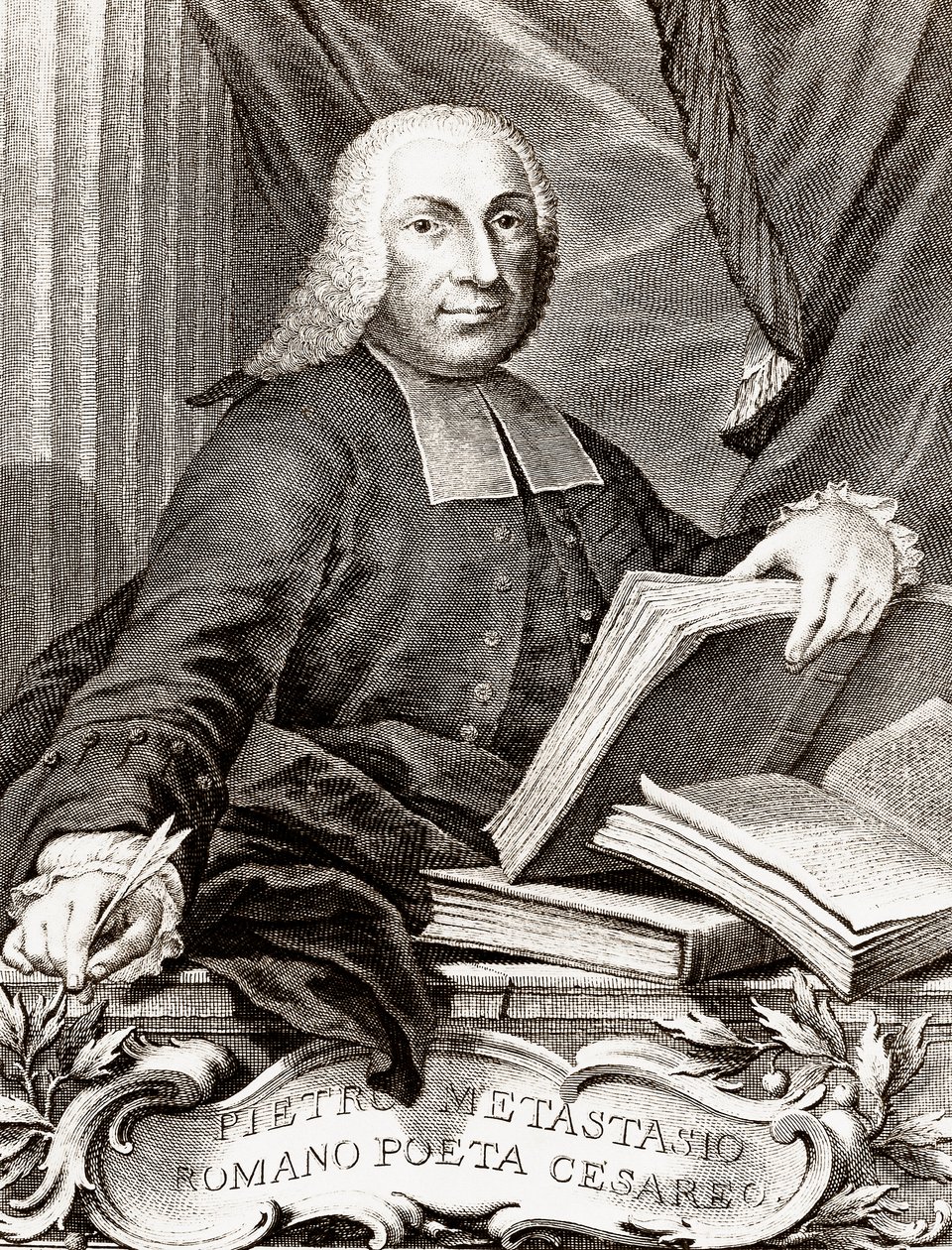 Porträtt av Pietro Trapassi, kallad Pietro Metastasio (Metastase) (1698-1782) italiensk poet och librettist av Unknown artist
