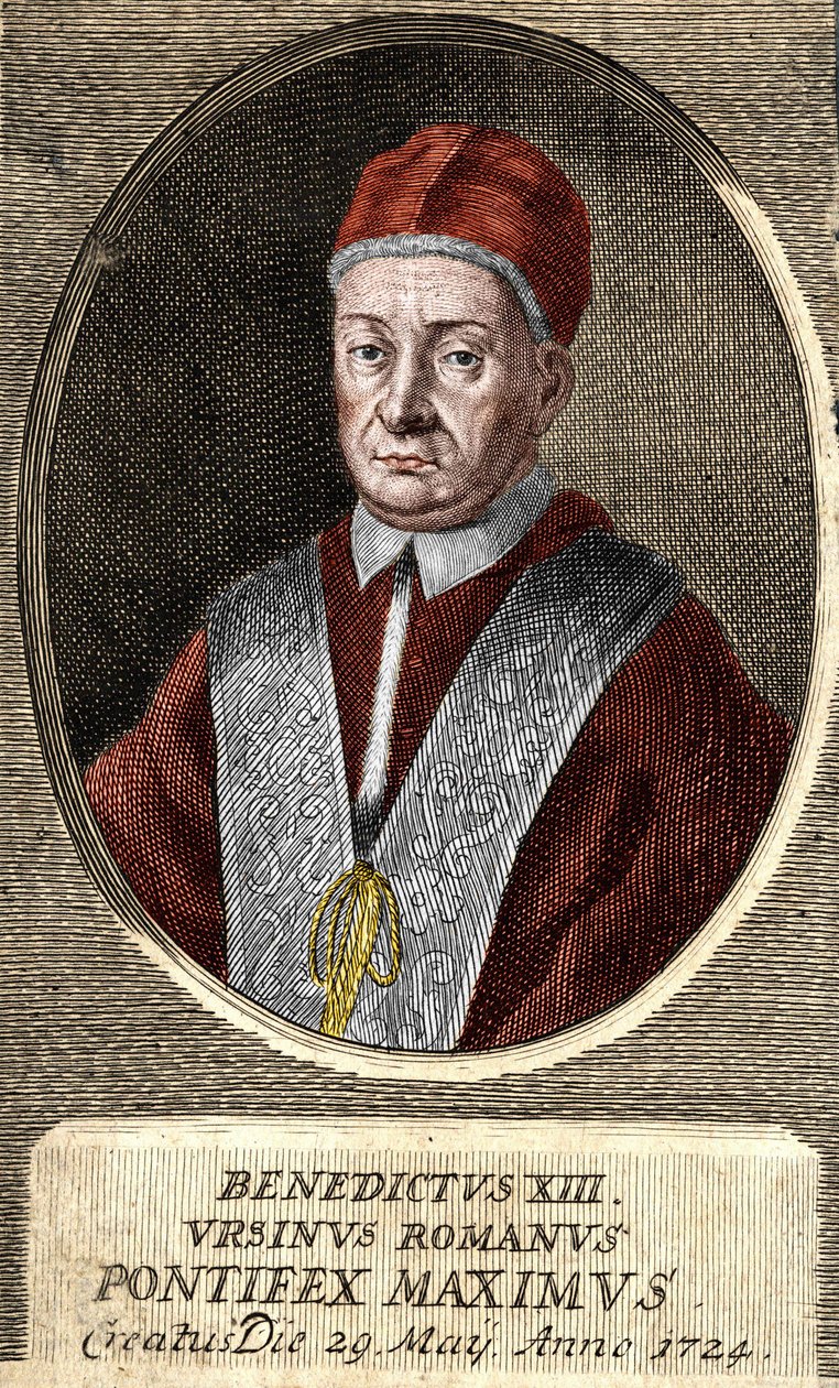 Porträtt av påven Benedikt XIII (Vincenzo Maria Orsini) (1649 - 1730), 243:e påven. av Unknown artist